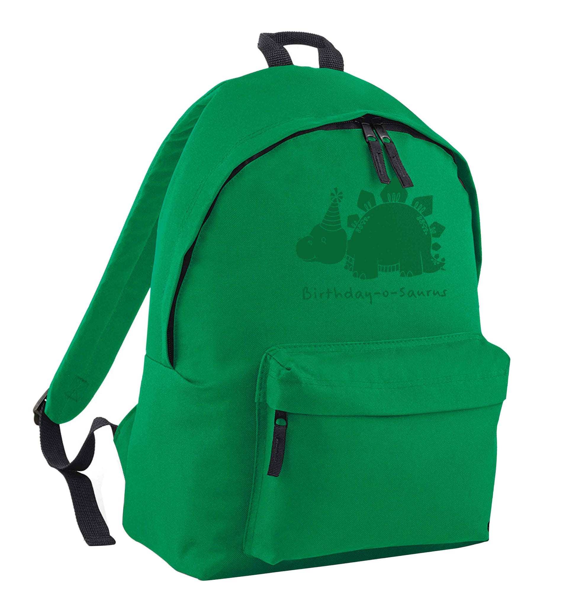 Birthday-o-saurus green adults backpack