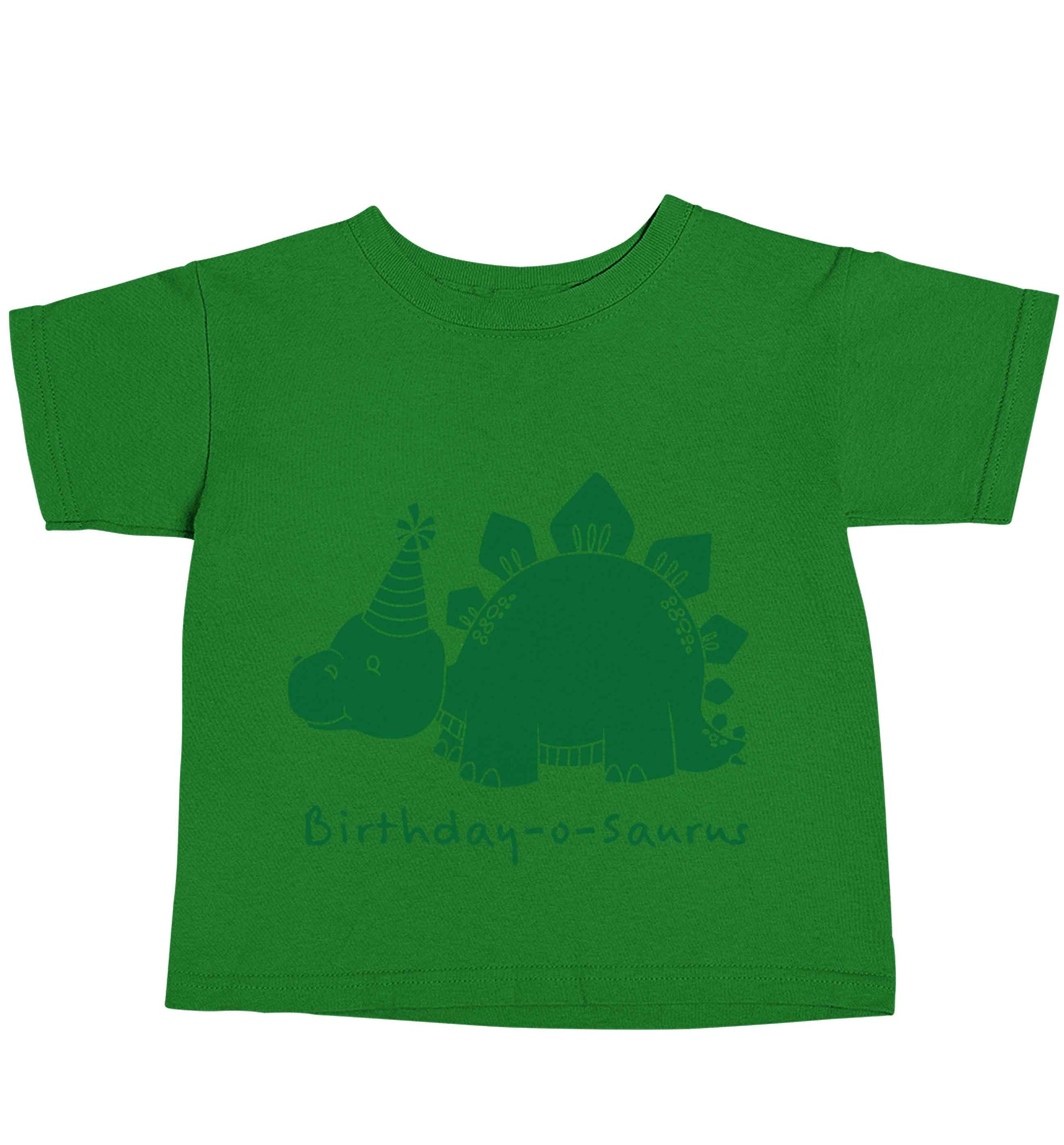 Birthday-o-saurus green baby toddler Tshirt 2 Years