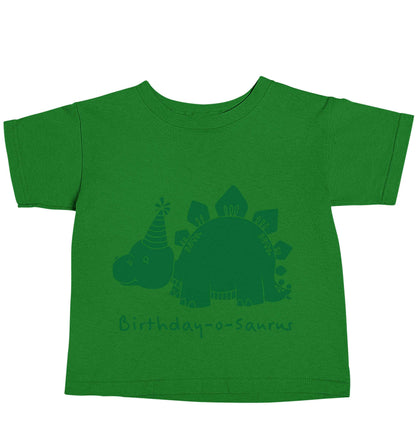 Birthday-o-saurus green baby toddler Tshirt 2 Years