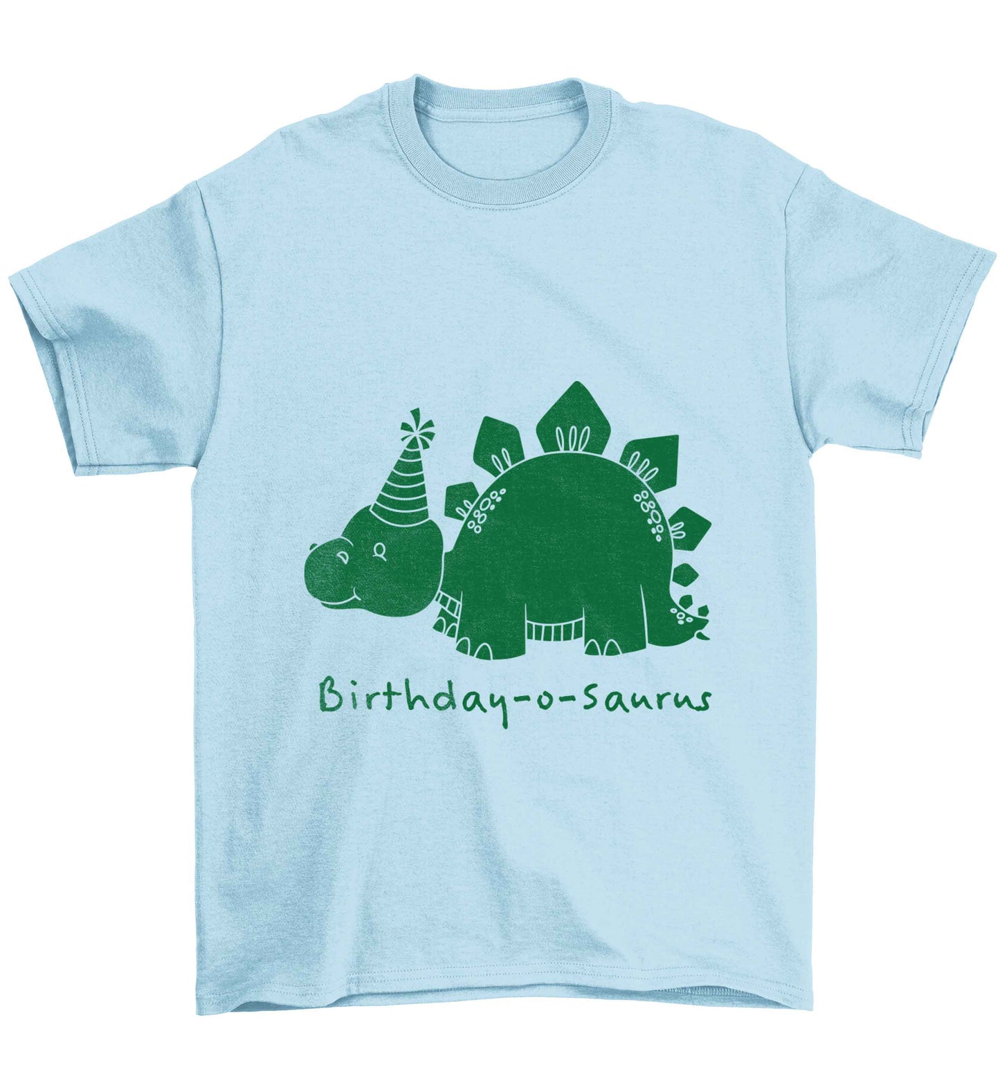 Birthday-o-saurus Children's light blue Tshirt 12-13 Years