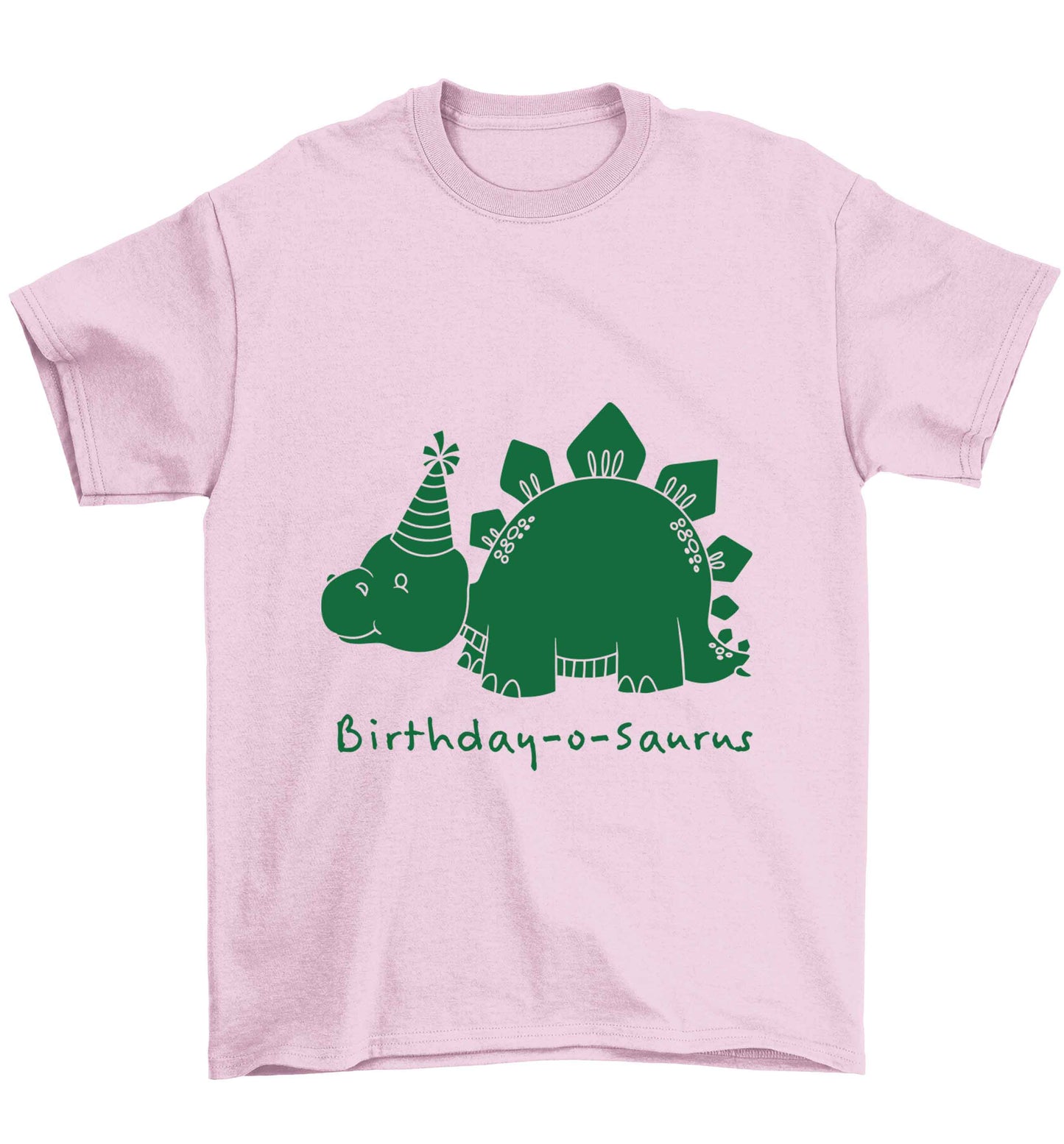 Birthday-o-saurus Children's light pink Tshirt 12-13 Years