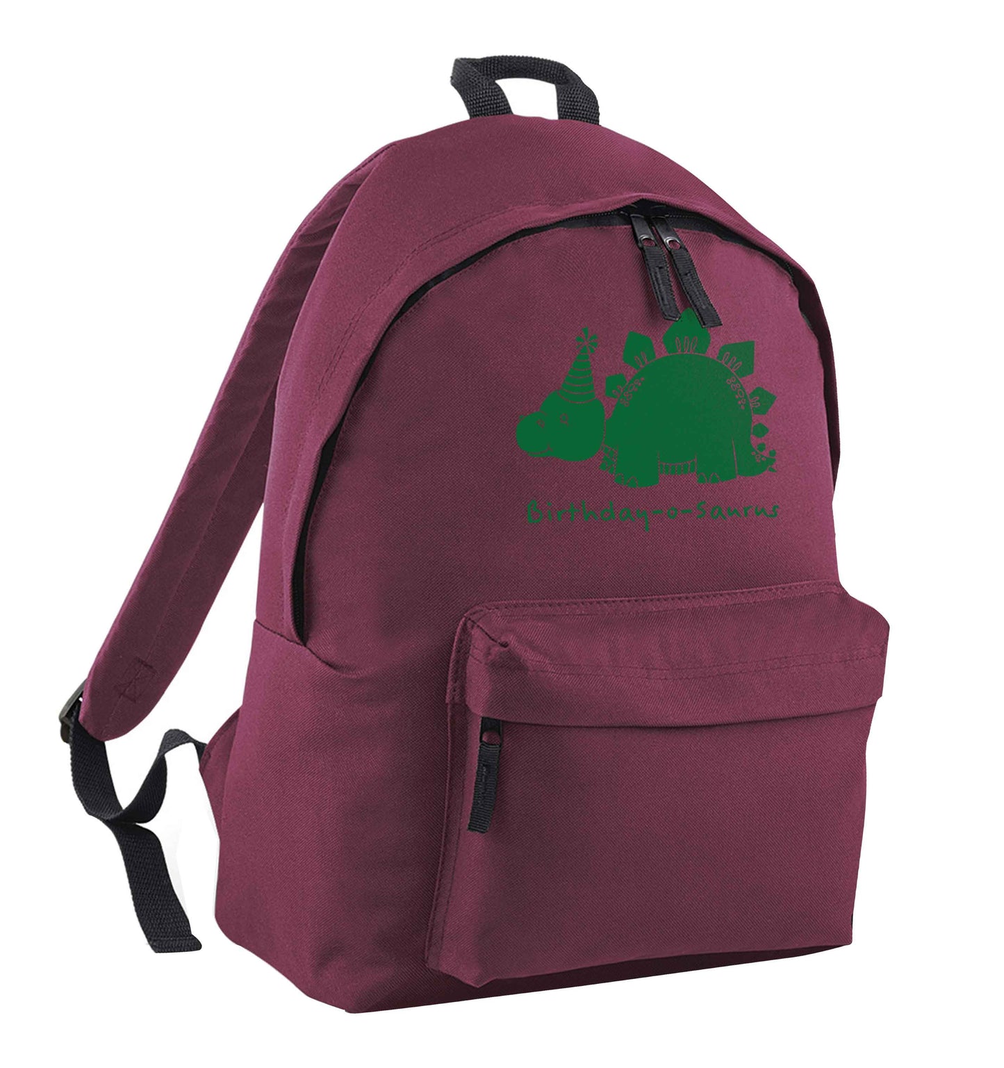Birthday-o-saurus maroon adults backpack