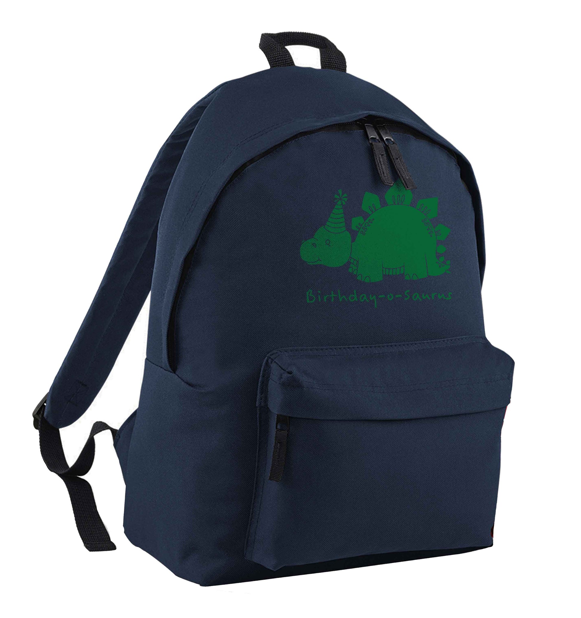 Birthday-o-saurus navy children's backpack