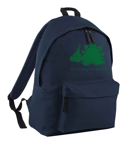 Birthday-o-saurus navy children's backpack