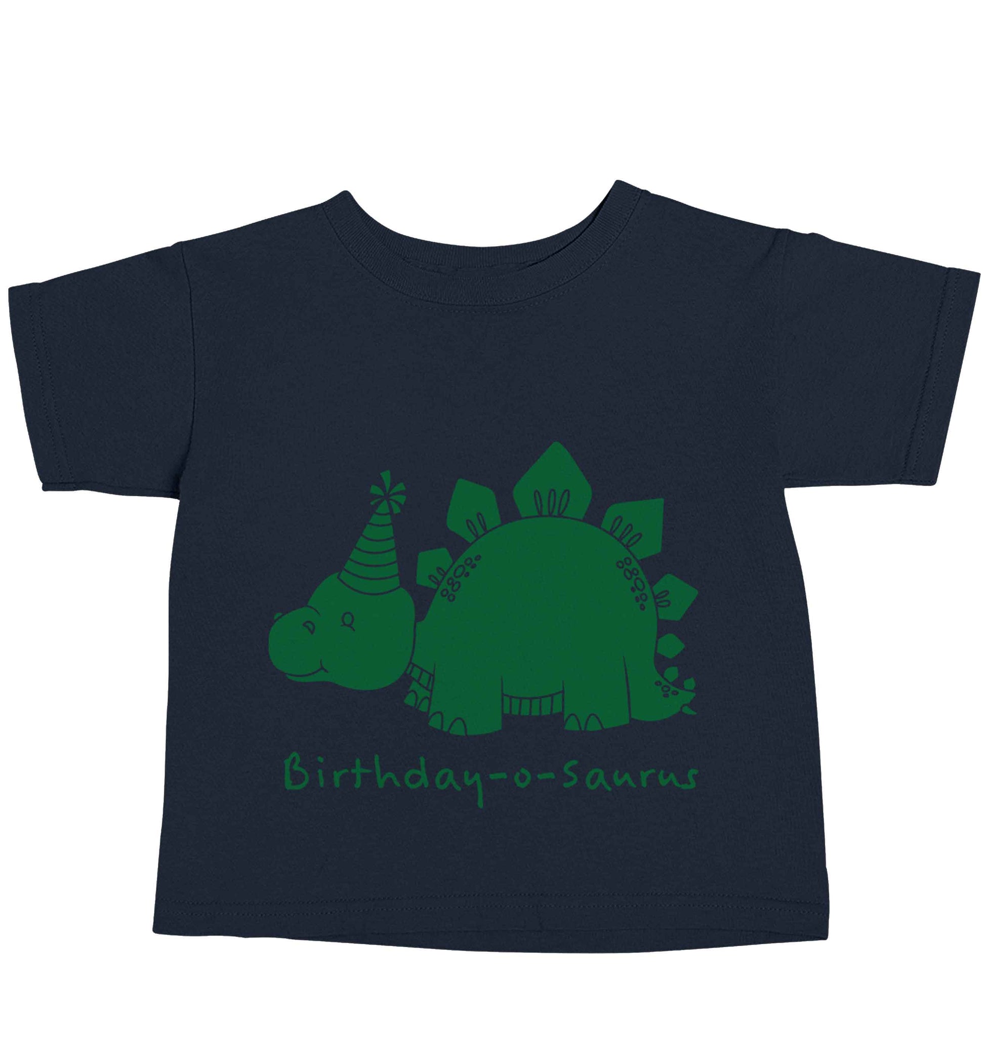 Birthday-o-saurus navy baby toddler Tshirt 2 Years