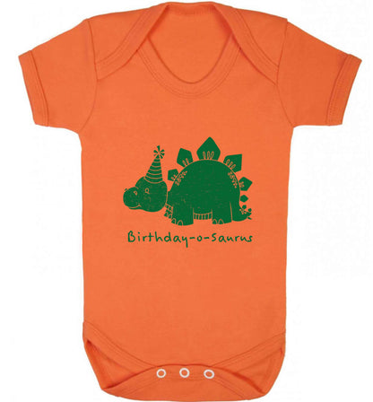 Birthday-o-saurus baby vest orange 18-24 months
