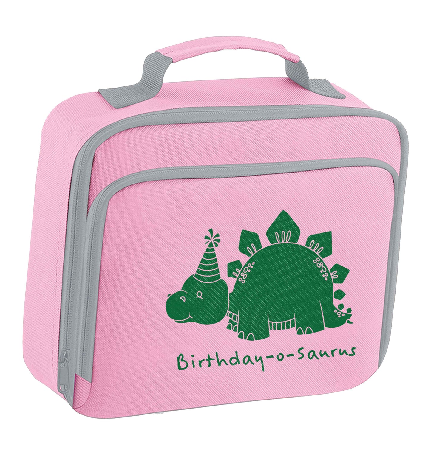 Birthday-o-saurus insulated pink lunch bag cooler