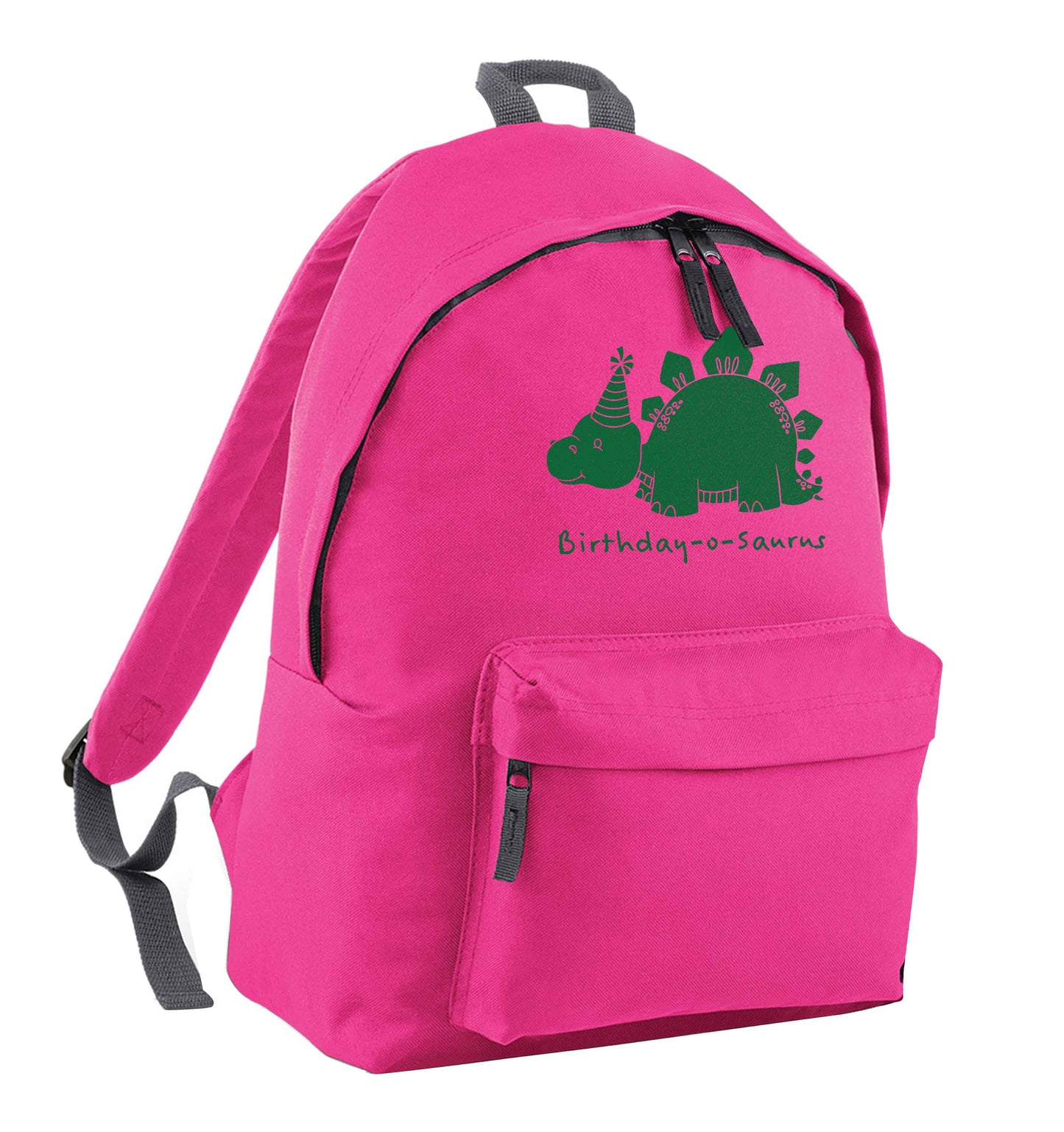 Birthday-o-saurus pink adults backpack