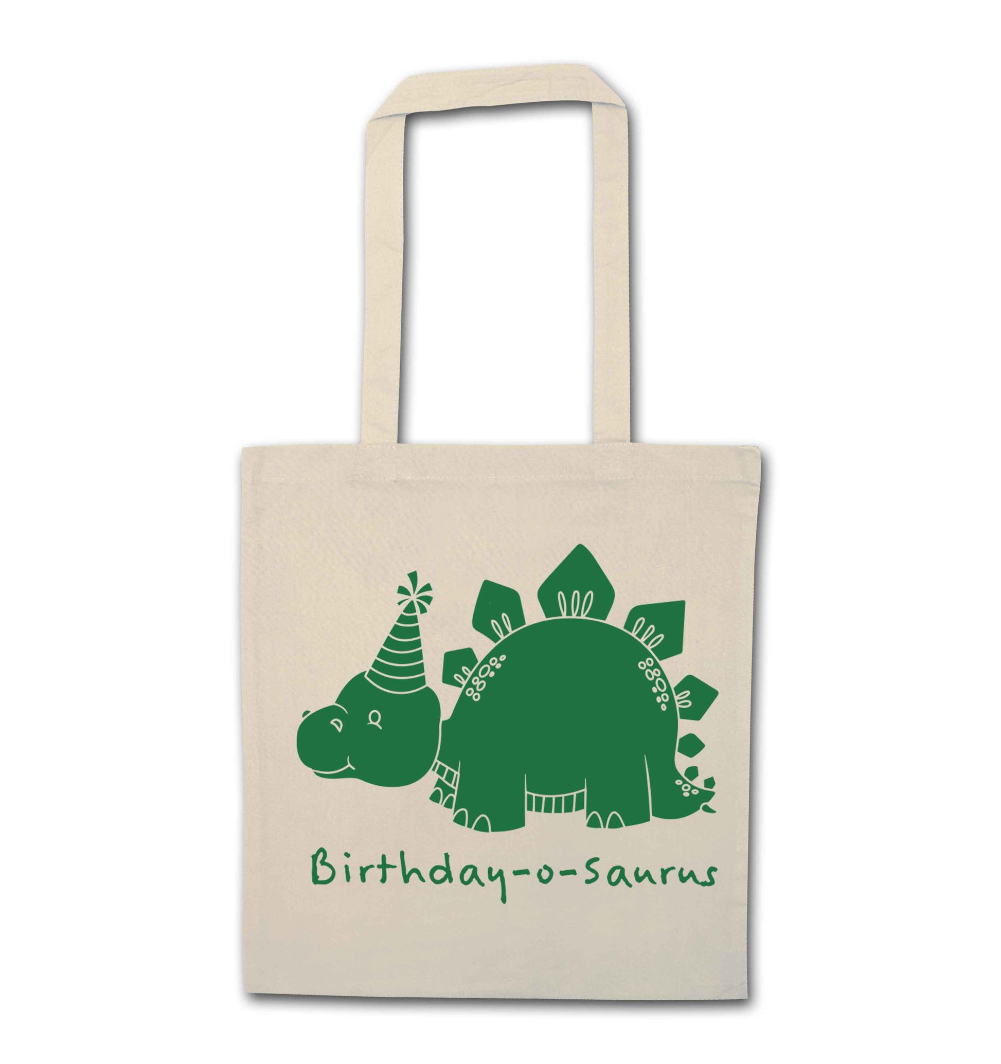 Birthday-o-saurus natural tote bag