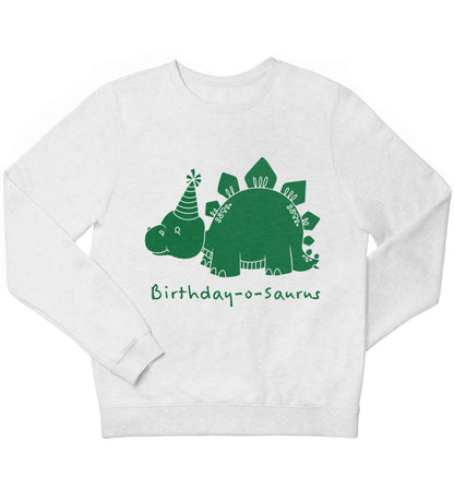 Birthday-o-saurus children's white sweater 12-13 Years