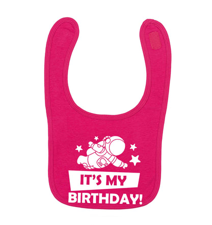 It's my birthday dark pink baby bib