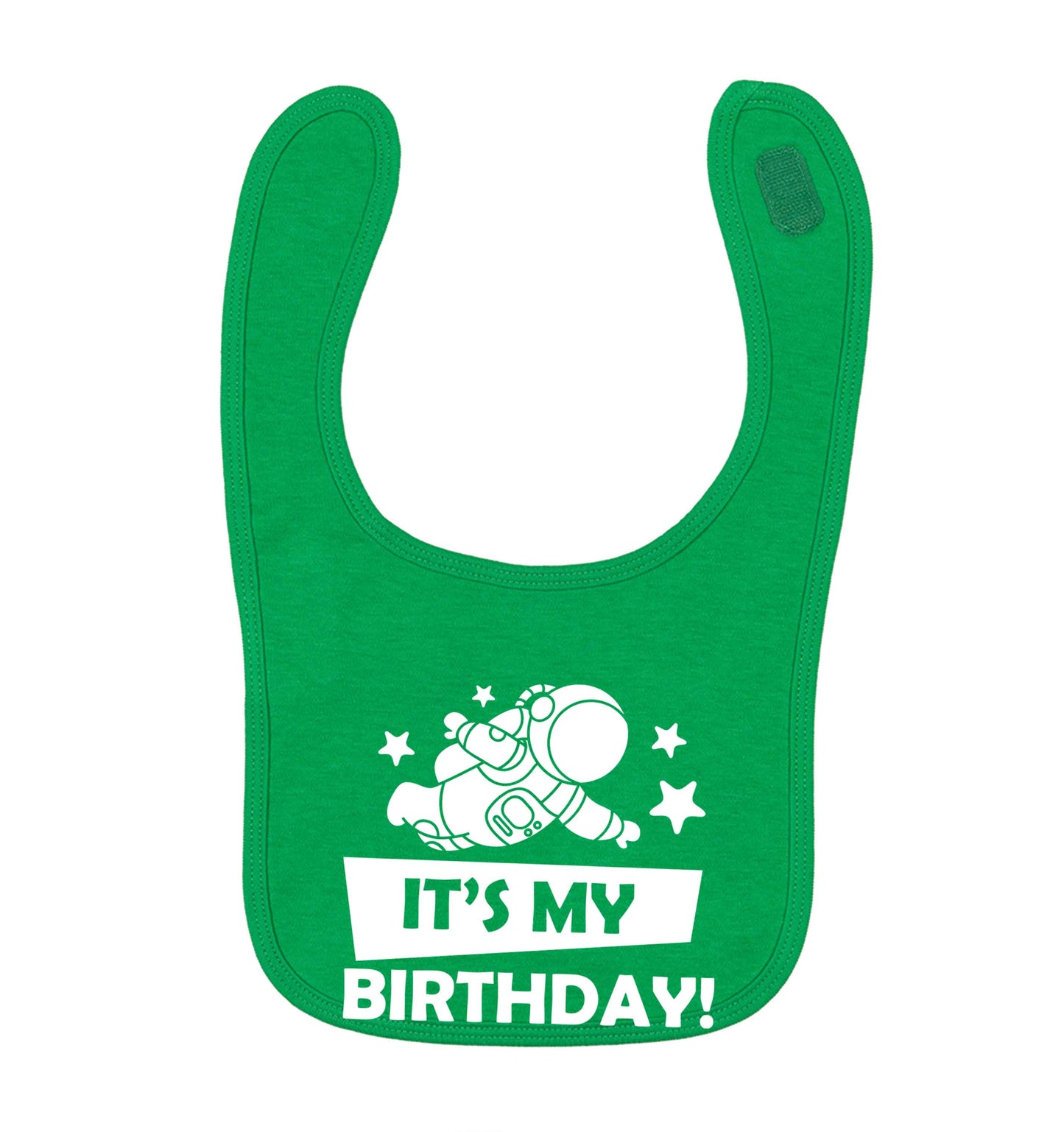 It's my birthday green baby bib