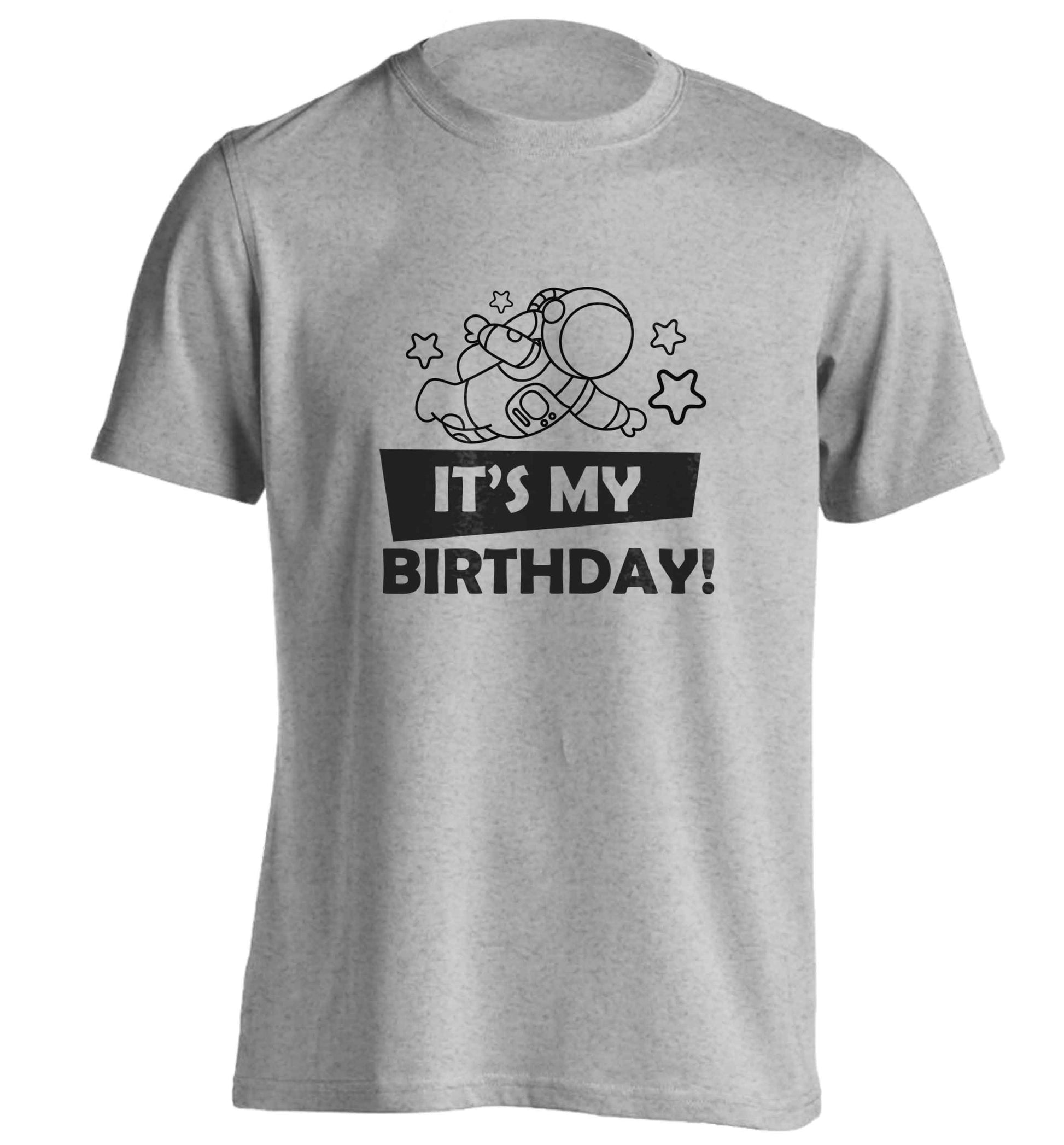 It's my birthday adults unisex grey Tshirt 2XL