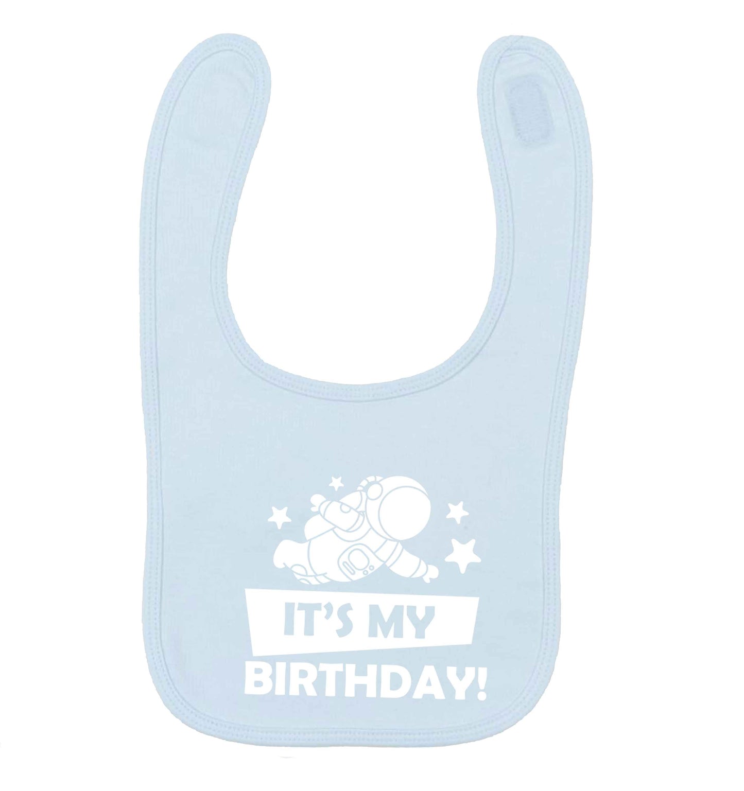 It's my birthday pale blue baby bib