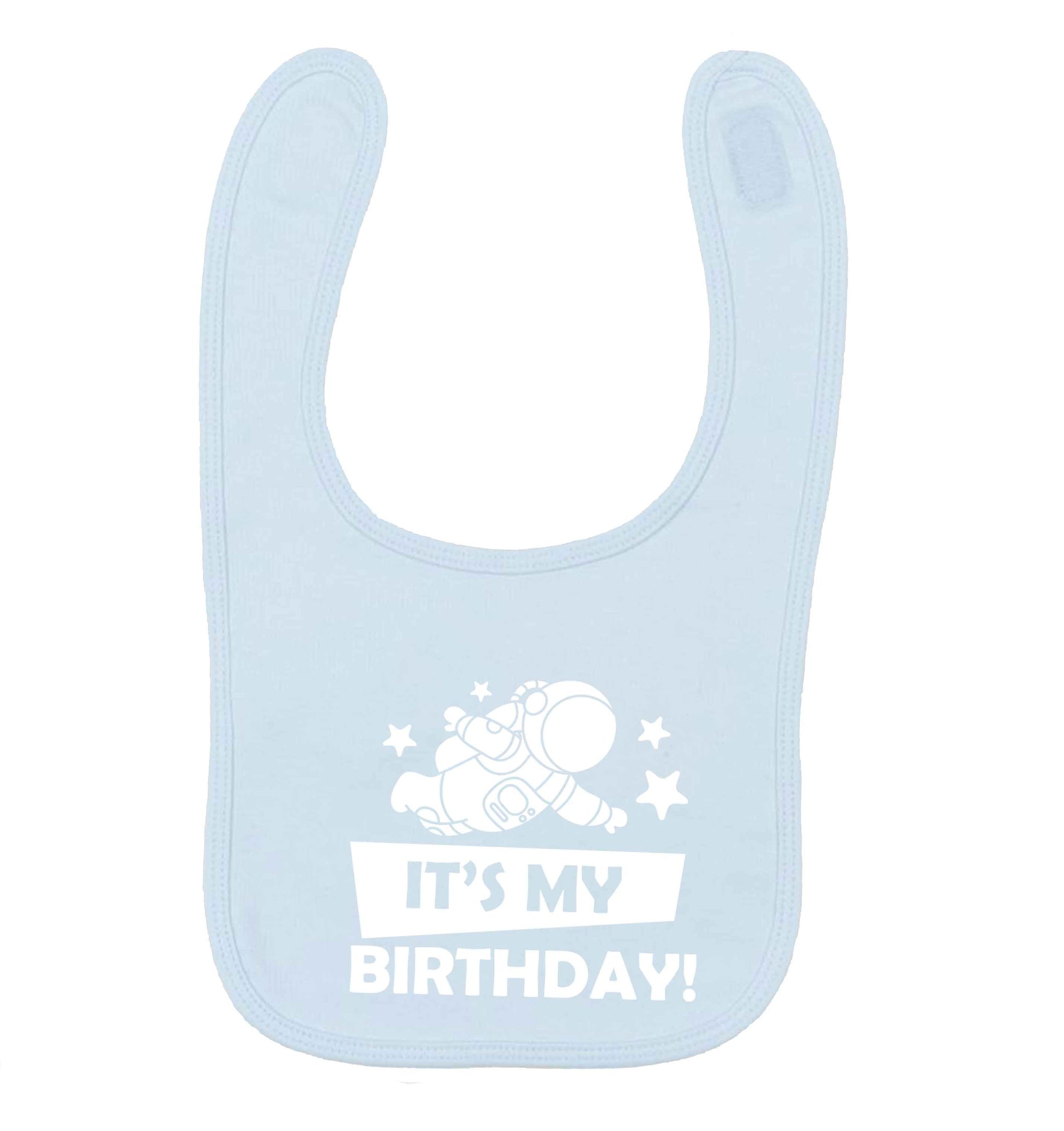 It's my birthday pale blue baby bib