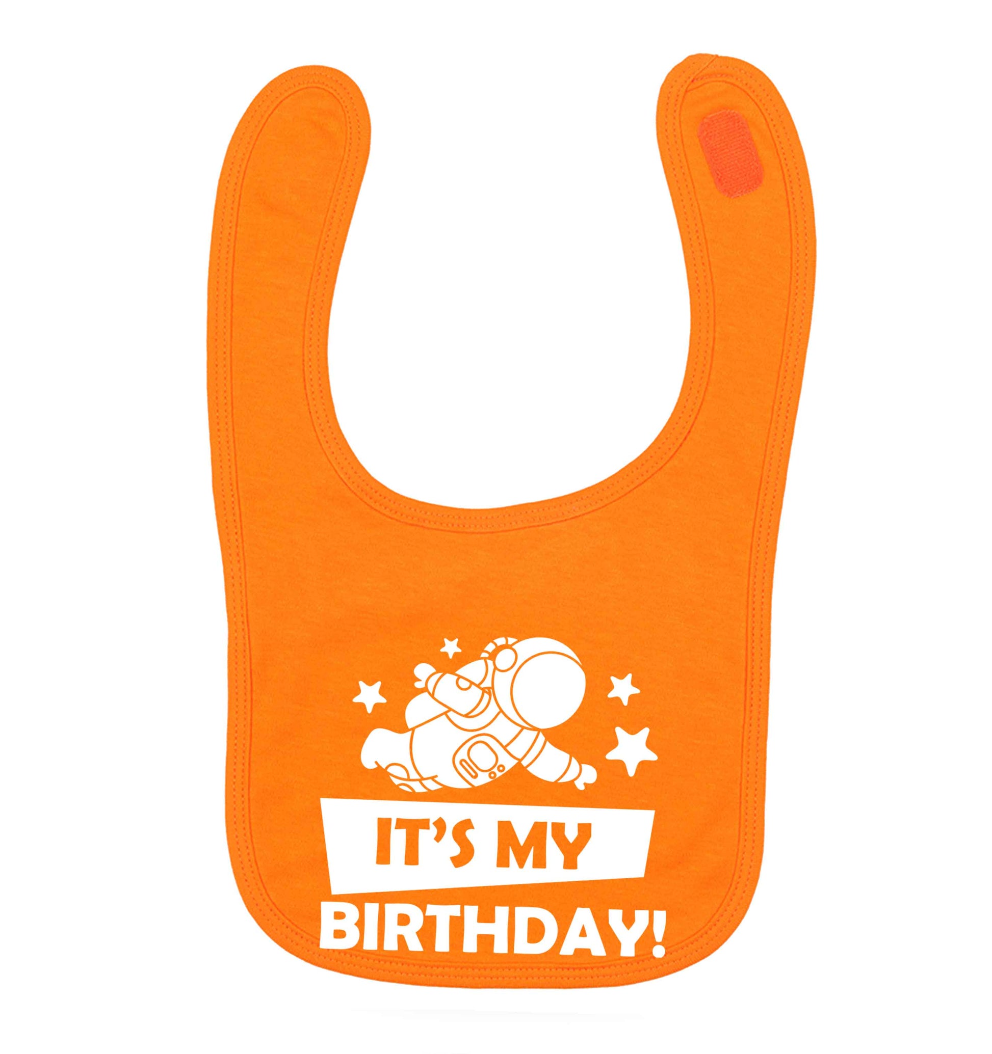 It's my birthday orange baby bib