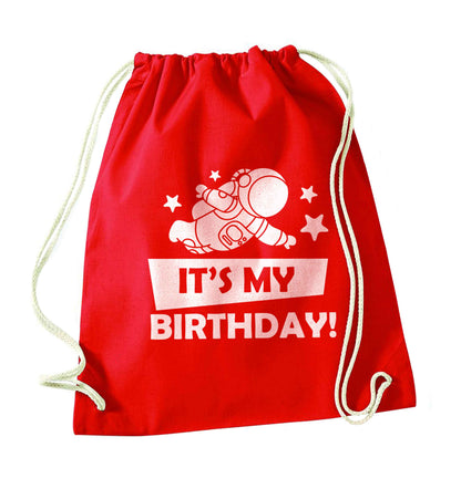It's my birthday red drawstring bag 