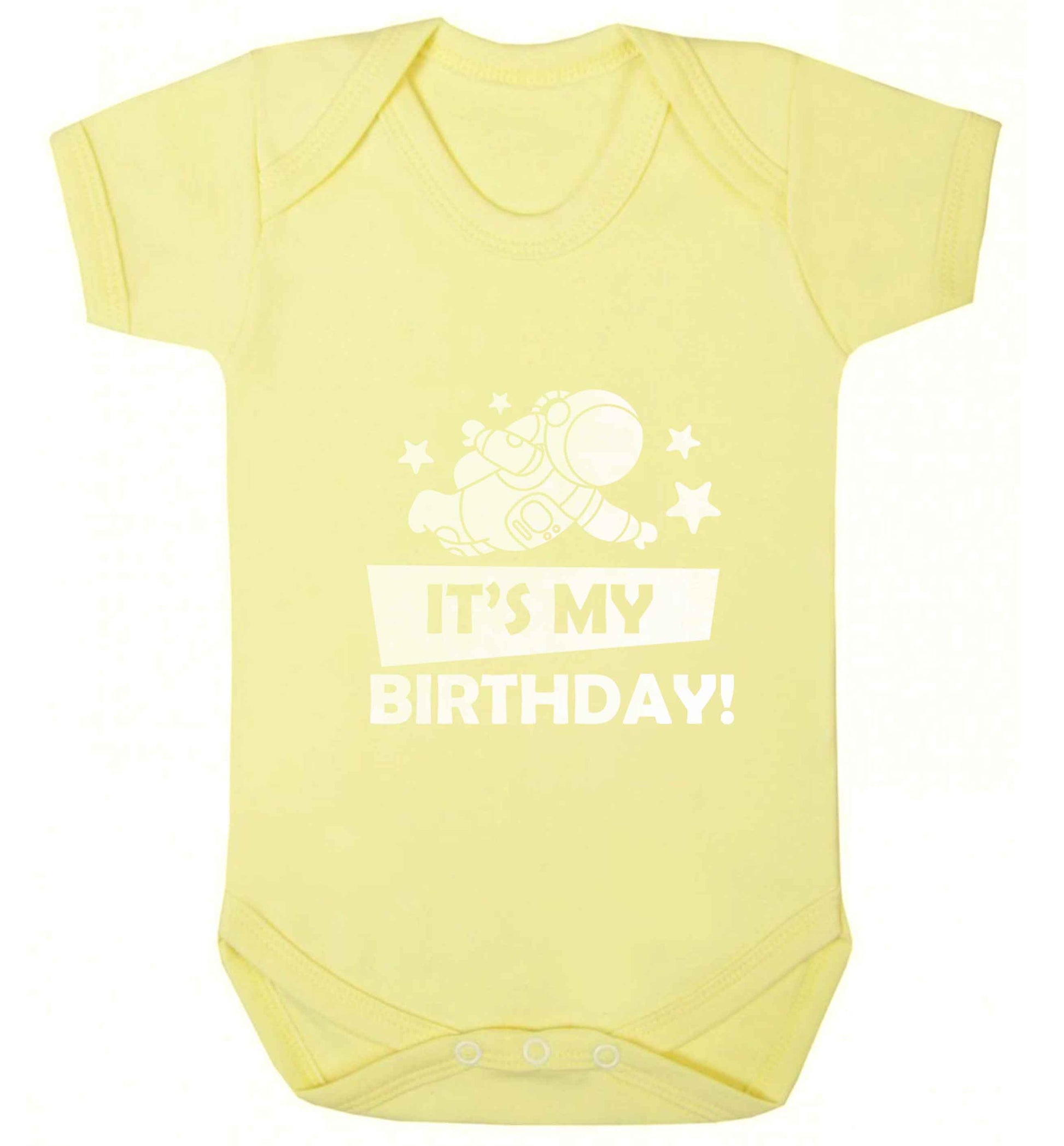It's my birthday baby vest pale yellow 18-24 months