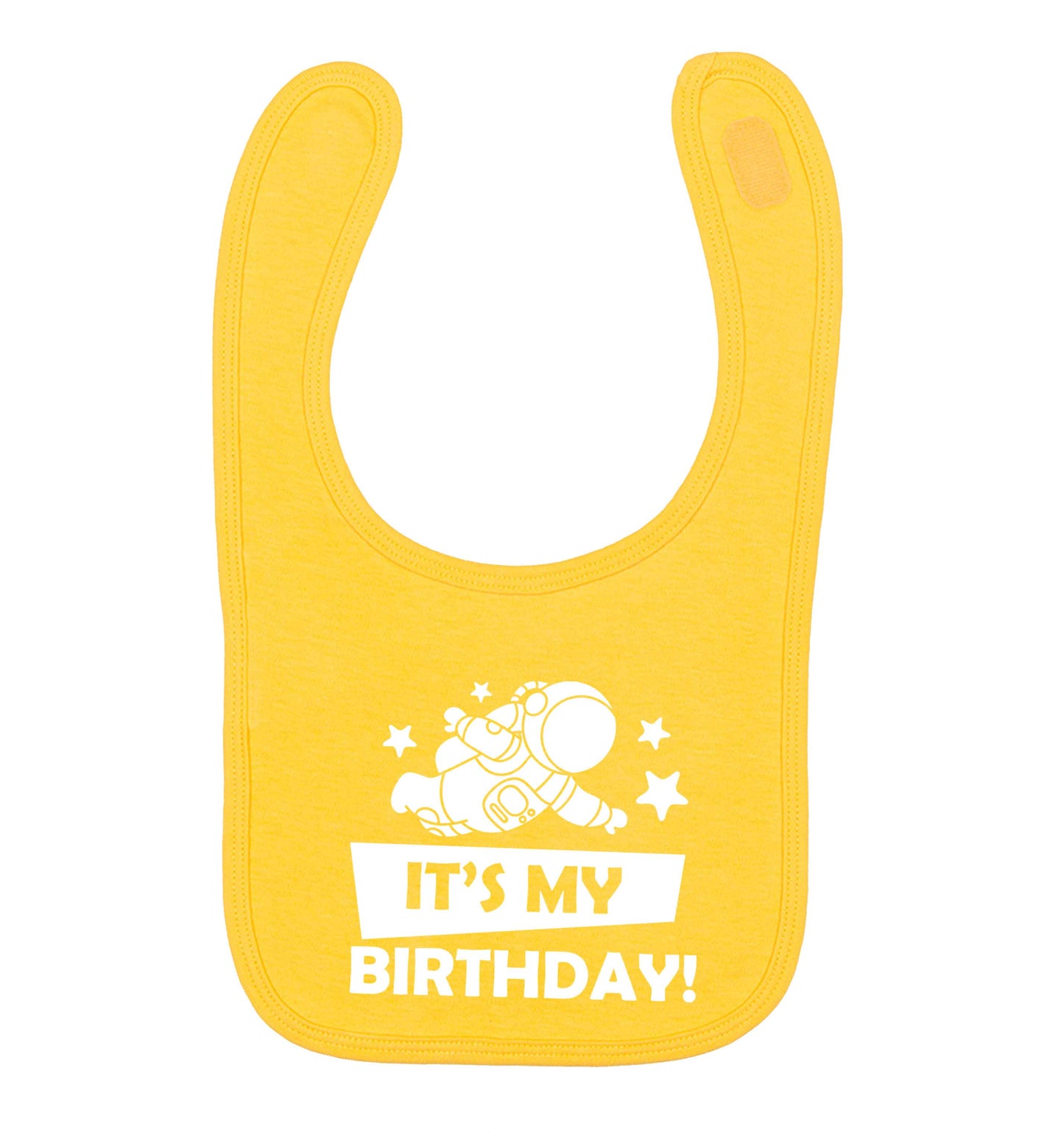 It's my birthday yellow baby bib