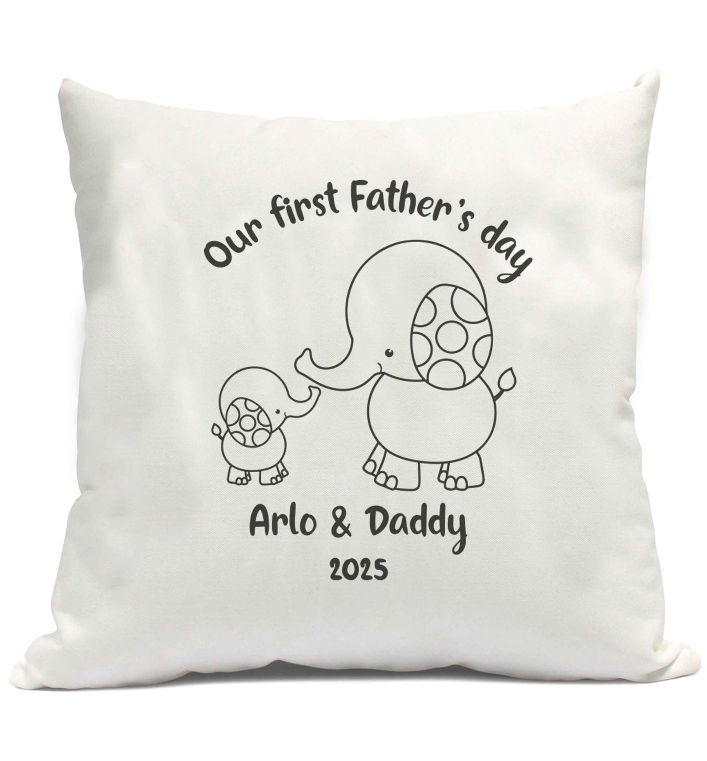 Our first Father's day personalised date and names cushion cover and filling