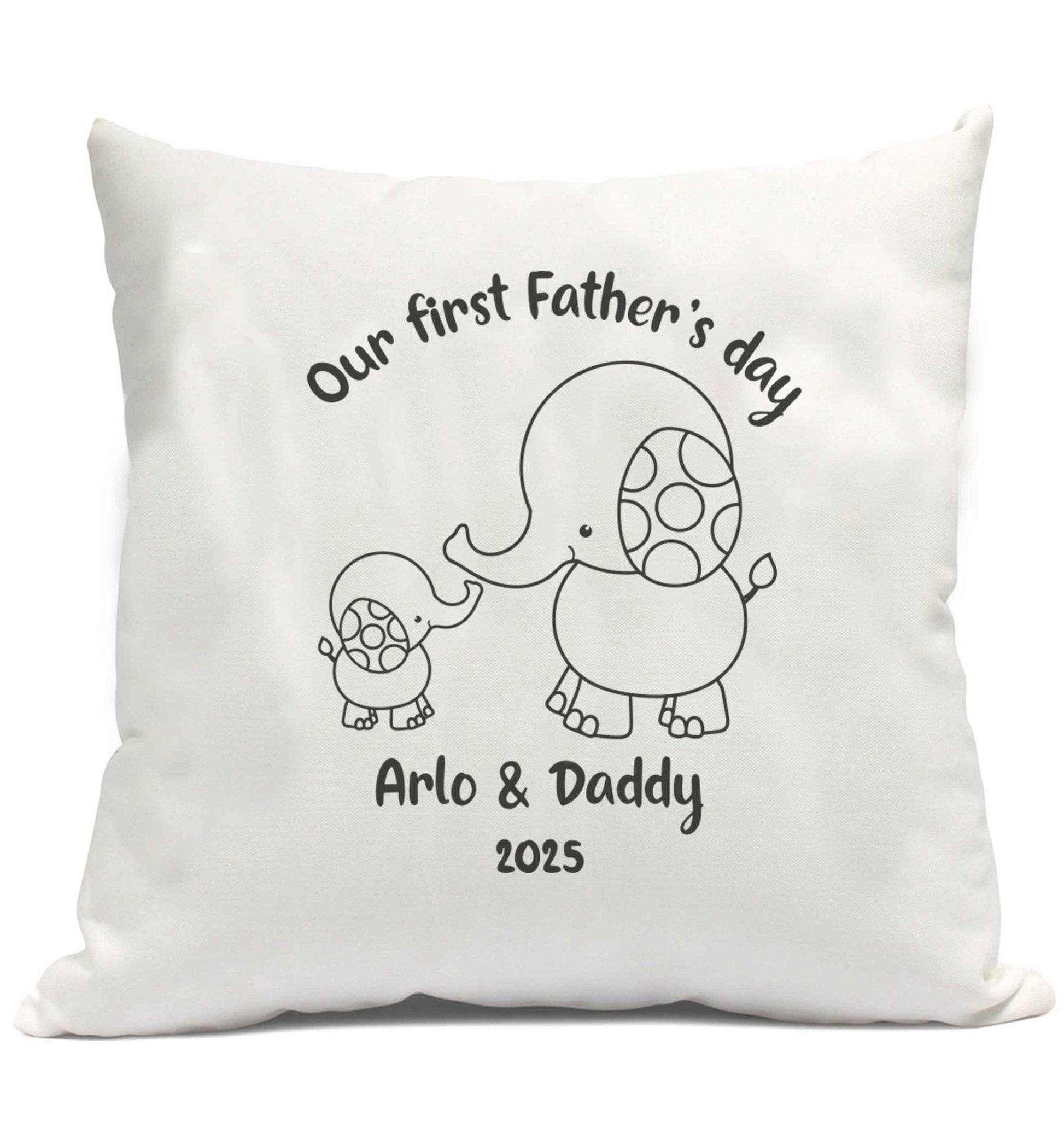 Our first Father's day personalised date and names cushion cover and filling