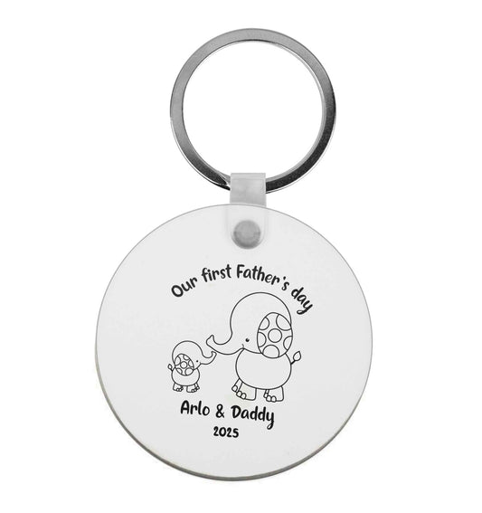 Our first Father's day personalised date and names |  Keyring