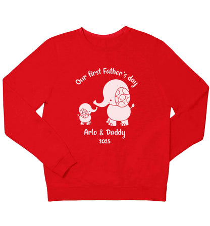 Our first Father's day personalised date and names children's grey sweater 12-13 Years