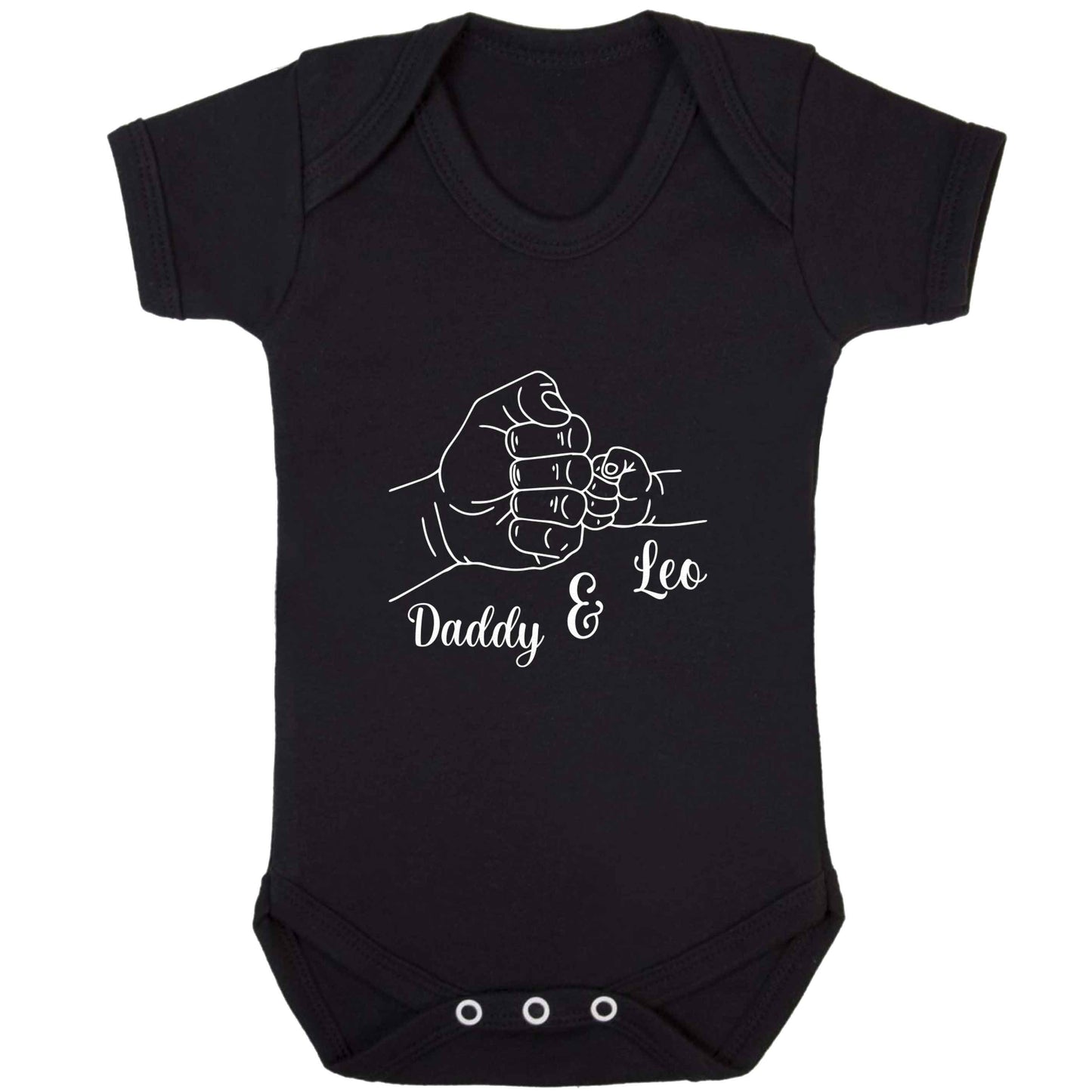 Personalised fist bump baby bodysuit black 18-24 months