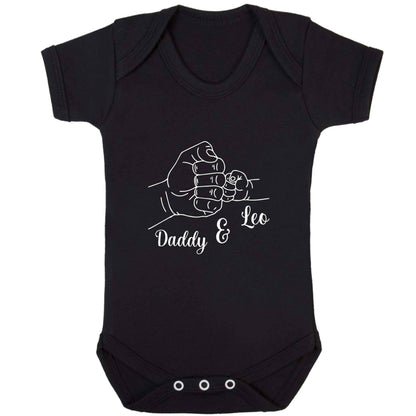 Personalised fist bump baby bodysuit black 18-24 months
