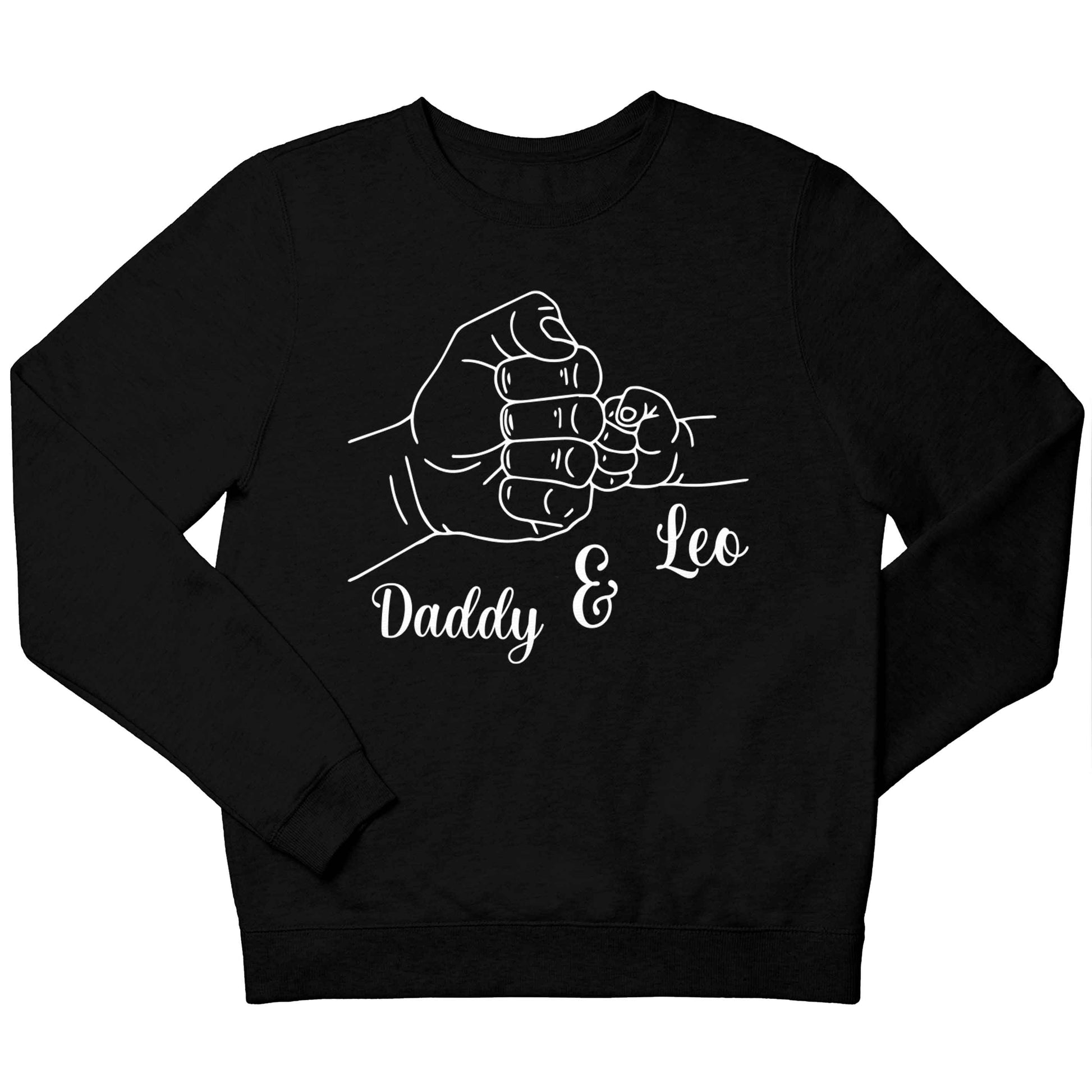 Personalised fist bump children's black sweater 12-13 Years