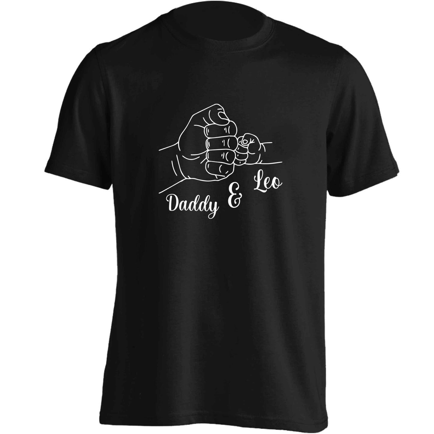 Personalised fist bump adults unisex black Tshirt 2XL