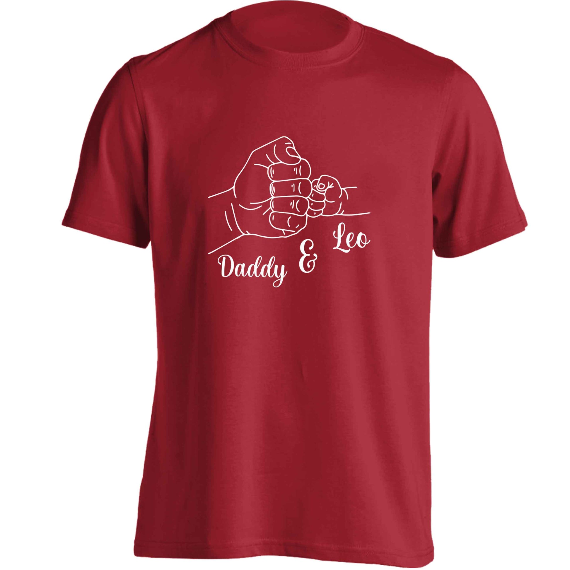 Personalised fist bump adults unisex red Tshirt 2XL