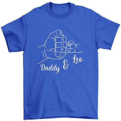 Personalised fist bump Children's blue Tshirt 12-13 Years
