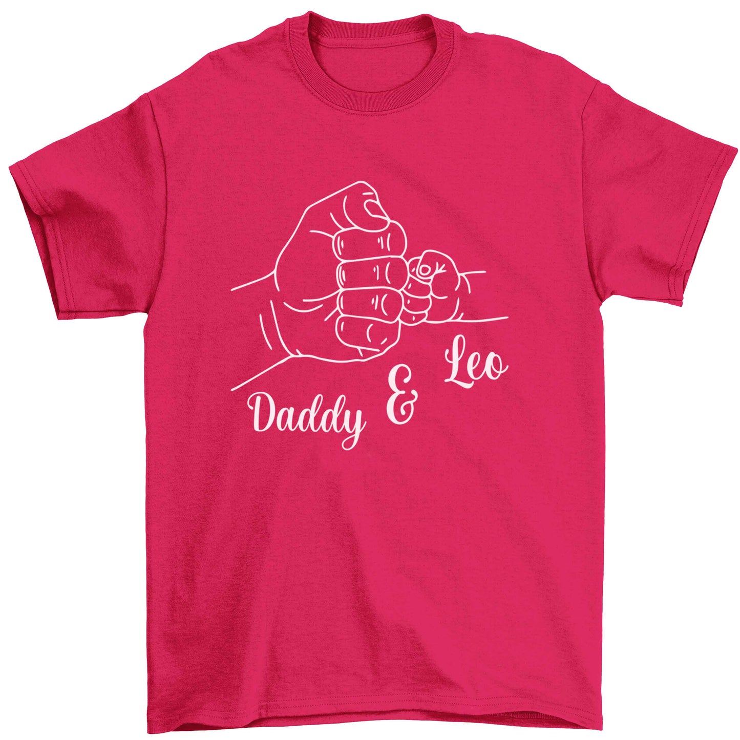 Personalised fist bump Children's pink Tshirt 12-13 Years