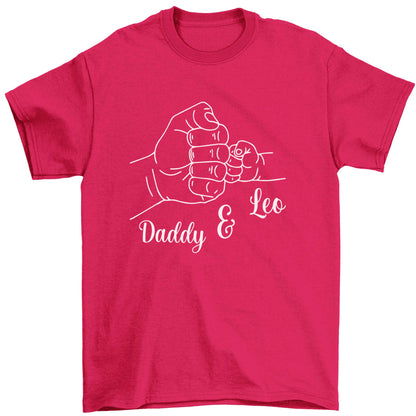 Personalised fist bump Children's pink Tshirt 12-13 Years