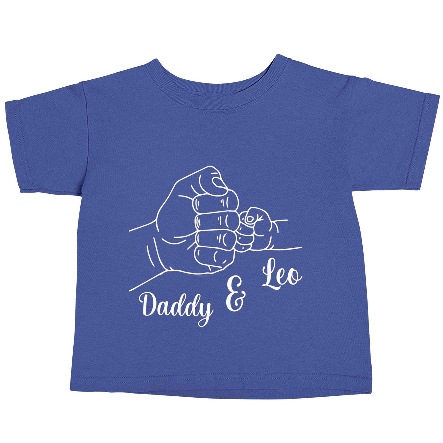 Personalised fist bump blue baby toddler Tshirt 2 Years