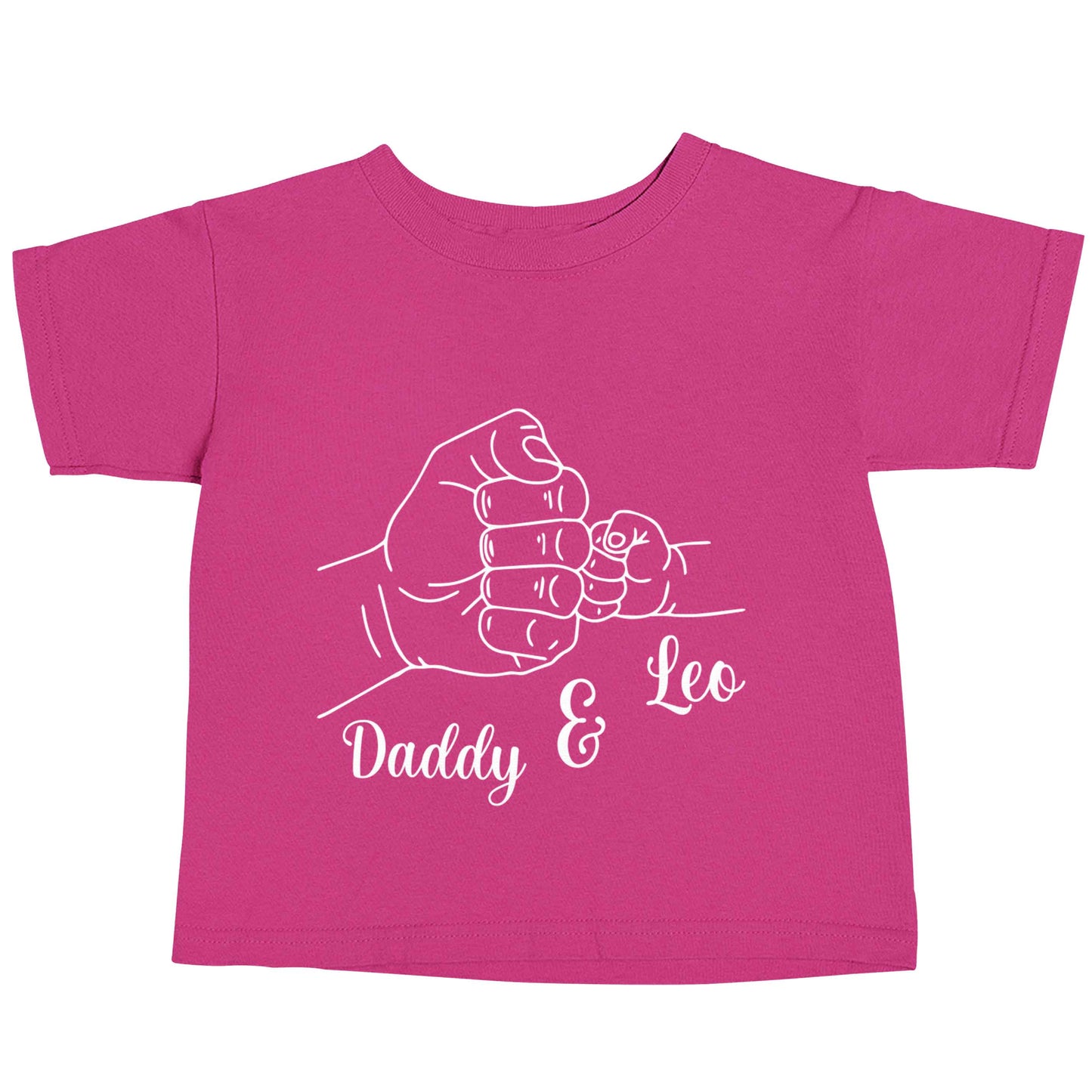 Personalised fist bump pink baby toddler Tshirt 2 Years