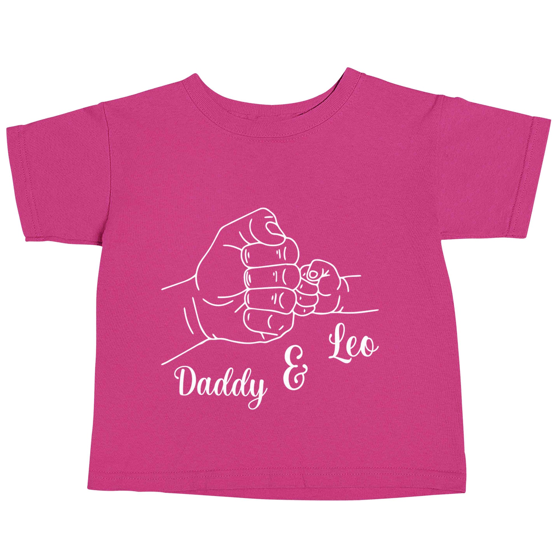 Personalised fist bump pink baby toddler Tshirt 2 Years