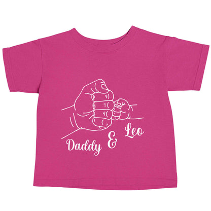 Personalised fist bump pink baby toddler Tshirt 2 Years