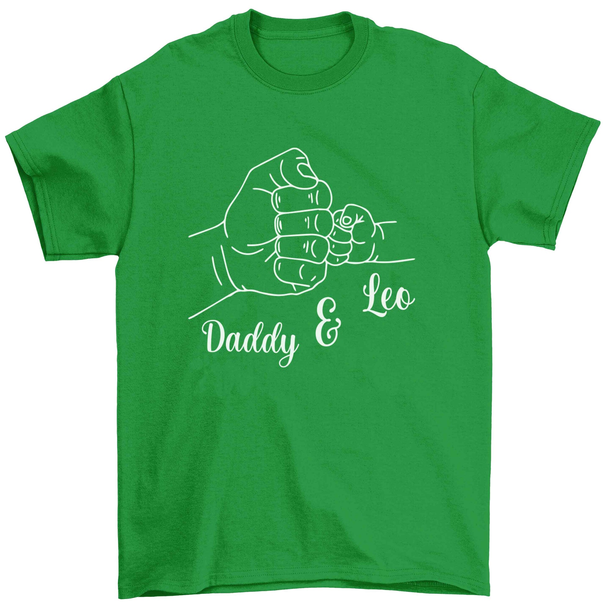 Personalised fist bump Children's green Tshirt 12-13 Years