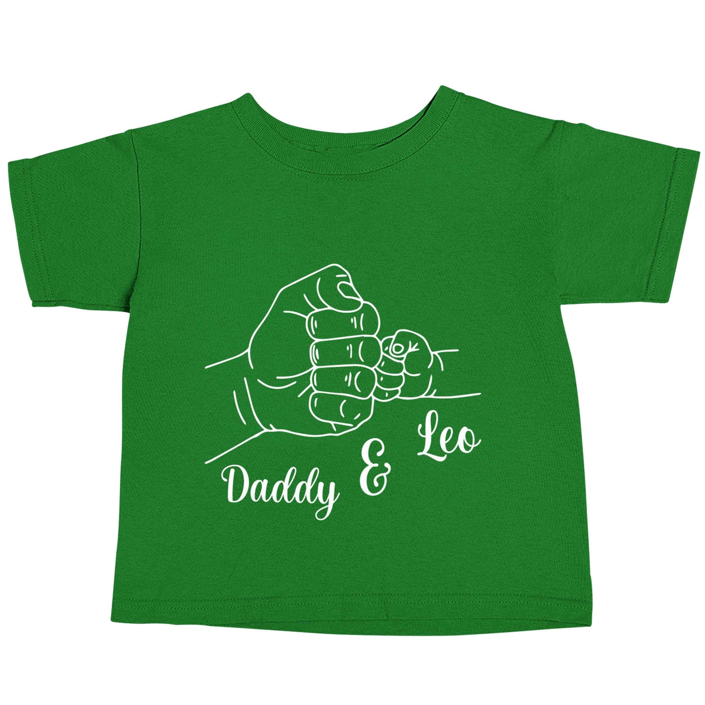 Personalised fist bump green baby toddler Tshirt 2 Years