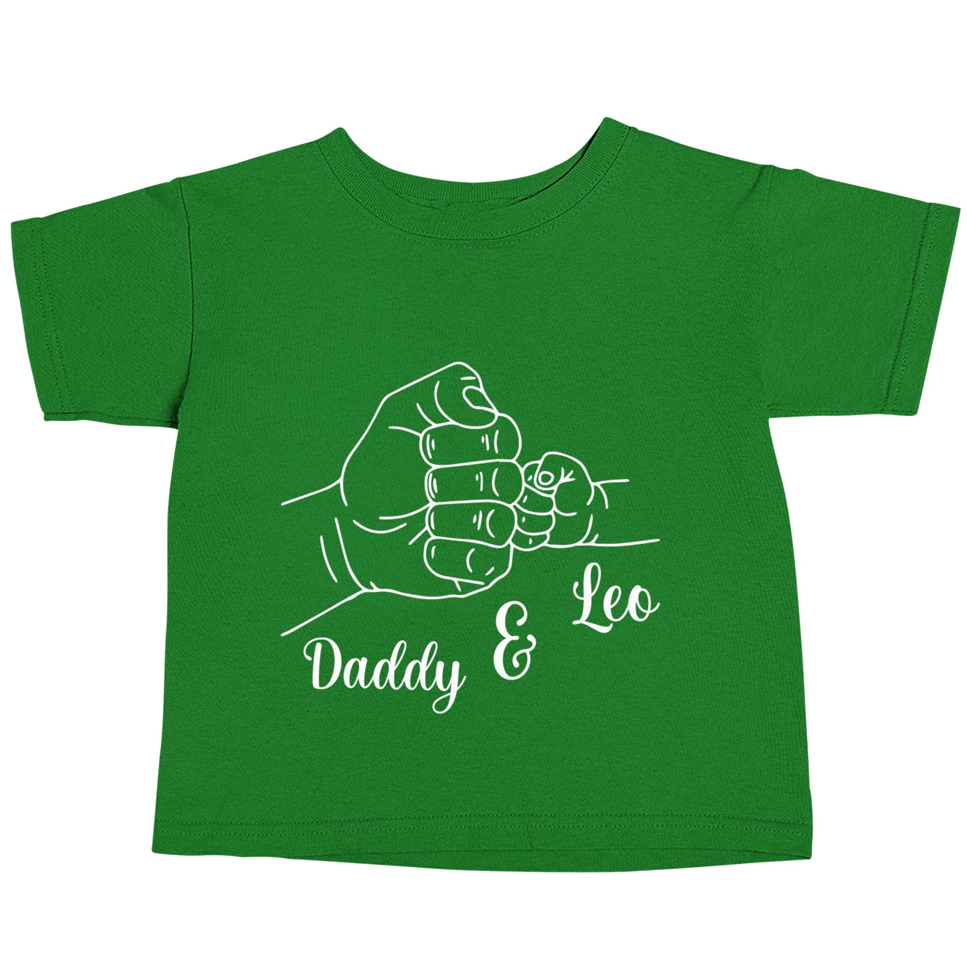 Personalised fist bump green baby toddler Tshirt 2 Years