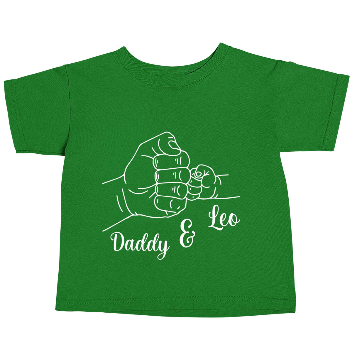 Personalised fist bump green baby toddler Tshirt 2 Years