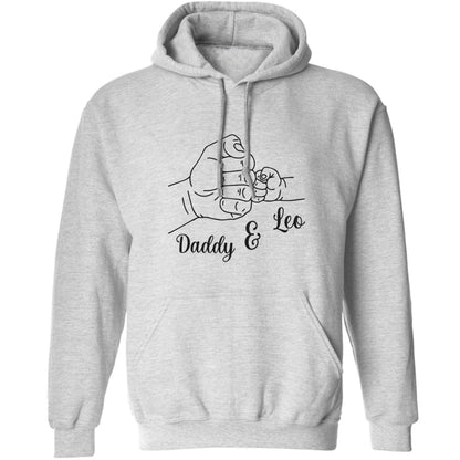 Personalised fist bump adults unisex grey hoodie 2XL