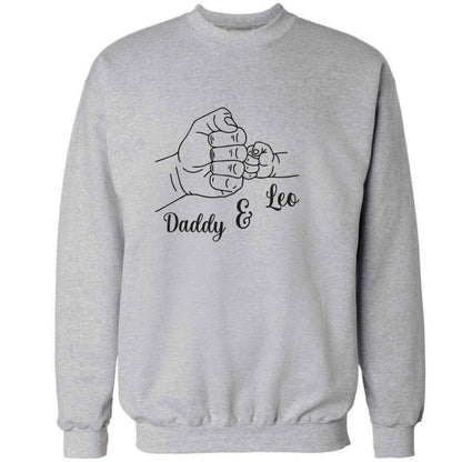 Personalised fist bump adult's unisex grey sweater 2XL
