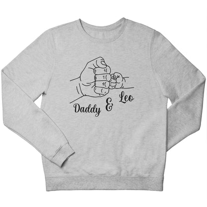 Personalised fist bump children's grey sweater 12-13 Years
