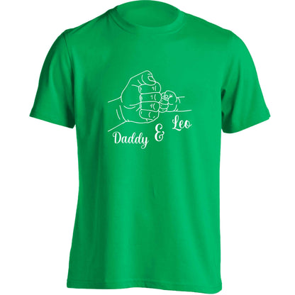 Personalised fist bump adults unisex green Tshirt 2XL
