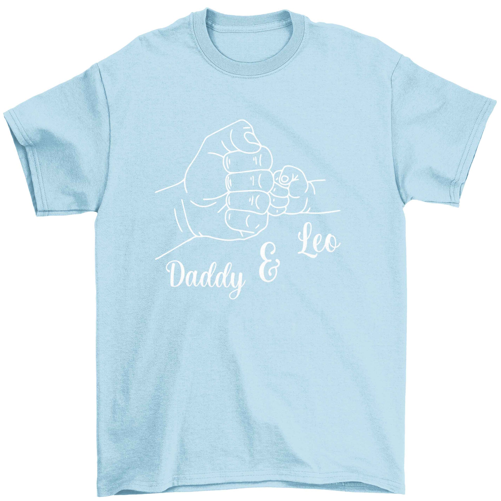 Personalised fist bump Children's light blue Tshirt 12-13 Years