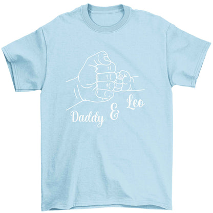 Personalised fist bump Children's light blue Tshirt 12-13 Years