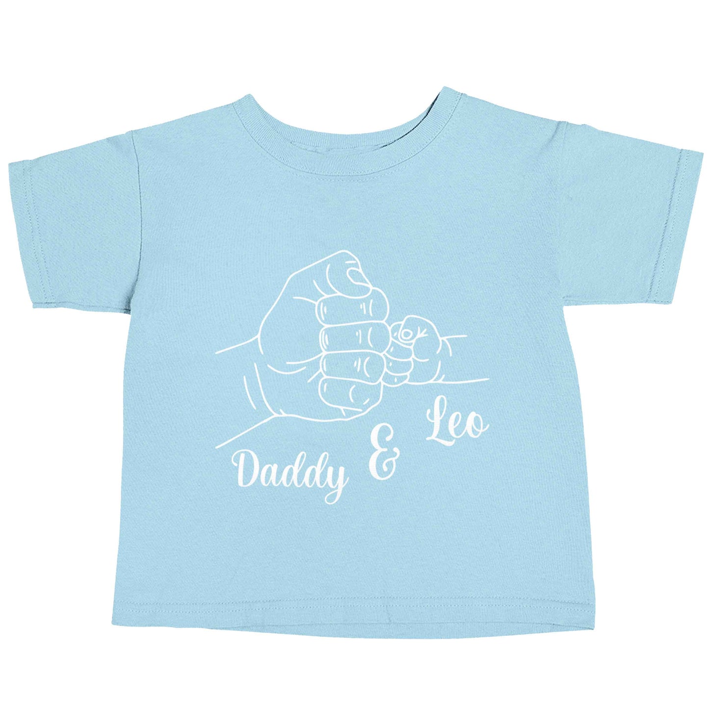Personalised fist bump light blue baby toddler Tshirt 2 Years